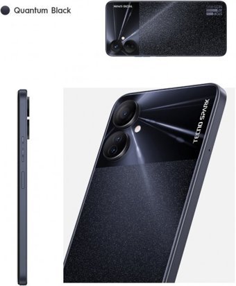 Tecno Spark 9 Pro (Kh7N) 128 Gb Hafıza 4 Gb Ram 6.6 İnç 50 MP Ips Lcd Ekran Android Akıllı Cep Telefonu Siyah