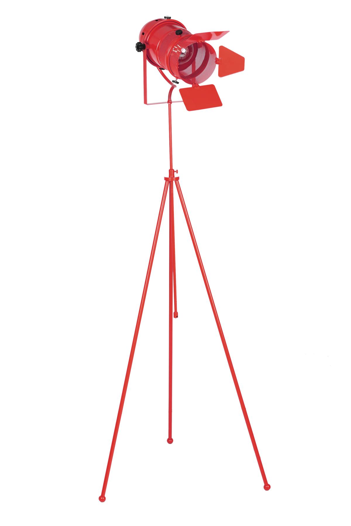 Vinner Styling Modern Tekli Metal 3 Ayaklı Tripod Lambader Kırmızı