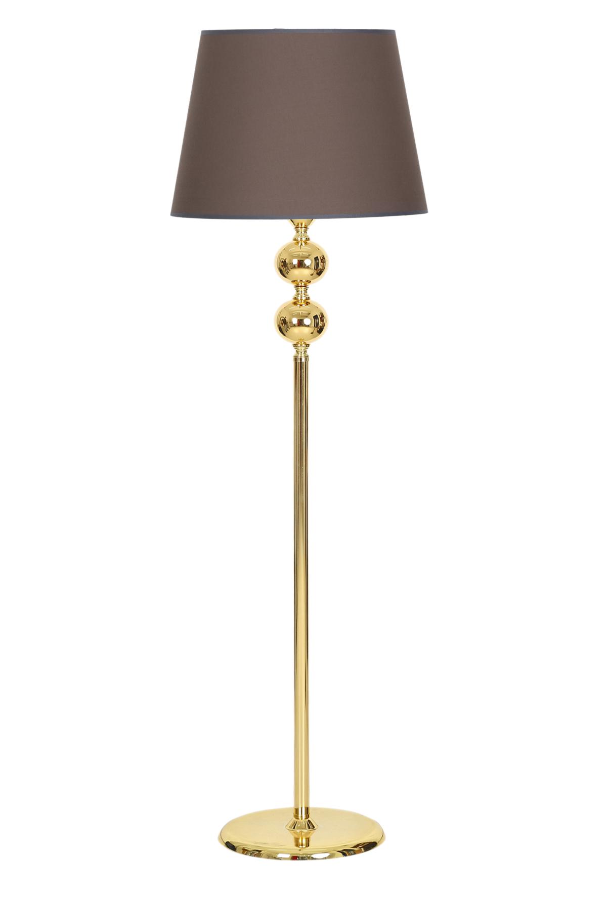 Vinner Gold Kaplama Çift Küre Vintage Tekli Metal Tek Ayaklı Şapka Lambader Kahverengi