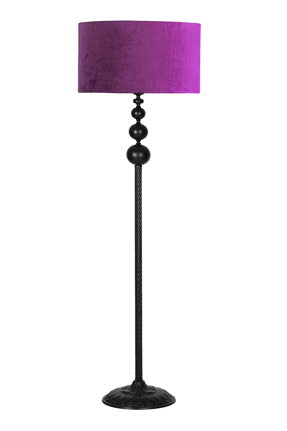 Vinner Grasse Modern Tekli Metal Tek Ayaklı Silindir Lambader Mor