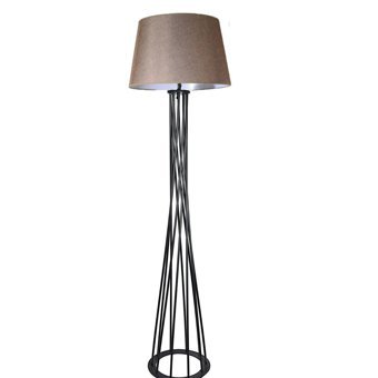Apliqa Modern Tekli Metal Tek Ayaklı Şapka Lambader Siyah
