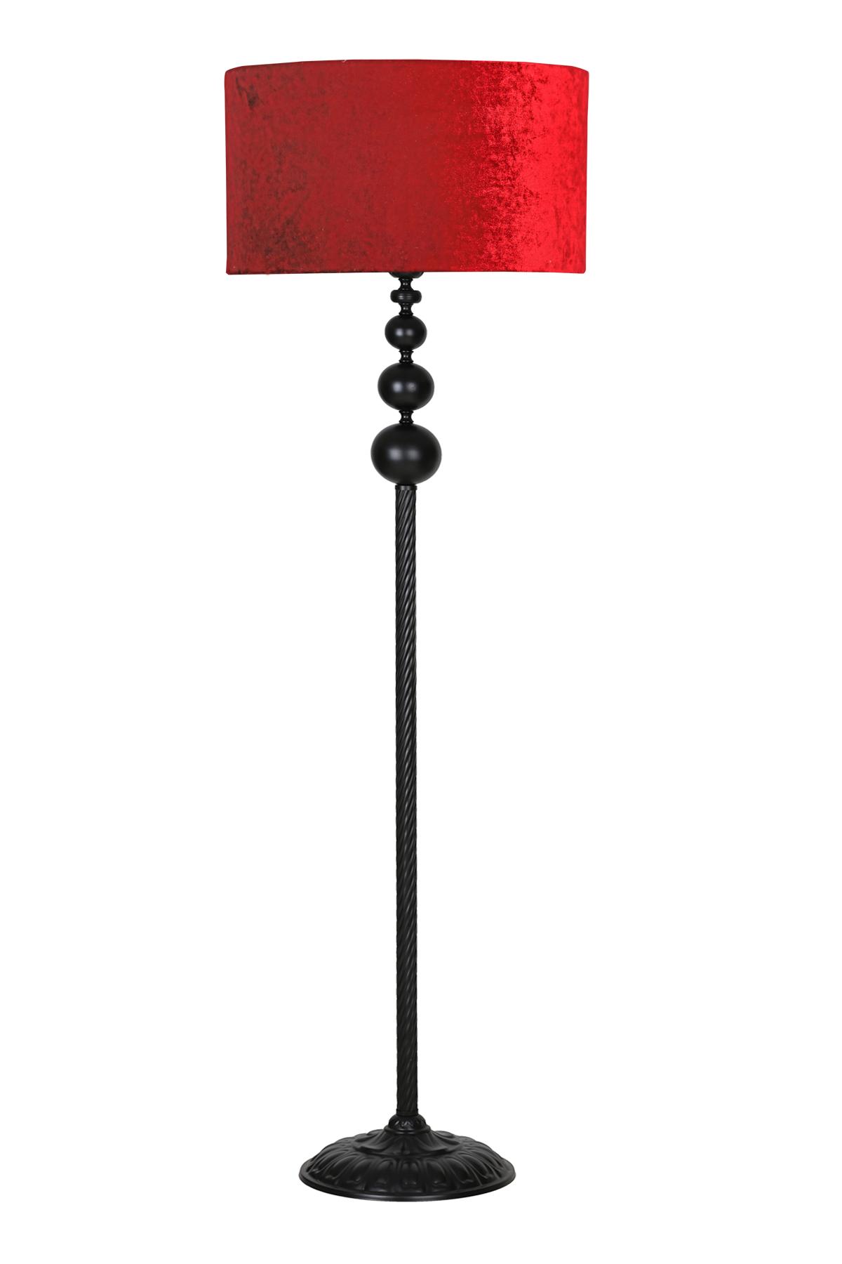 Vinner Grasse Modern Tekli Metal Tek Ayaklı Silindir Lambader Kırmızı