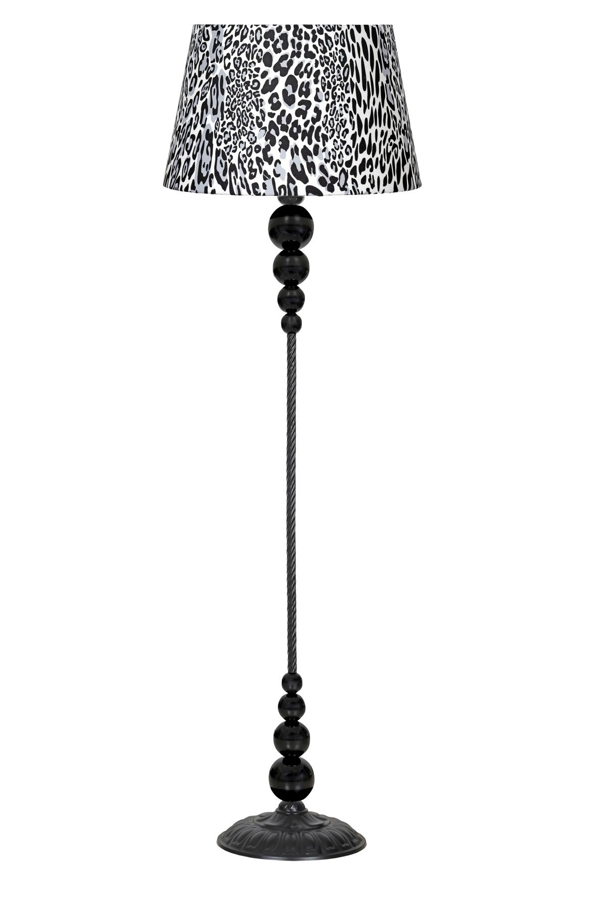 Vinner Caracas Modern Tekli Metal Tek Ayaklı Silindir Lambader Leopar Desenli