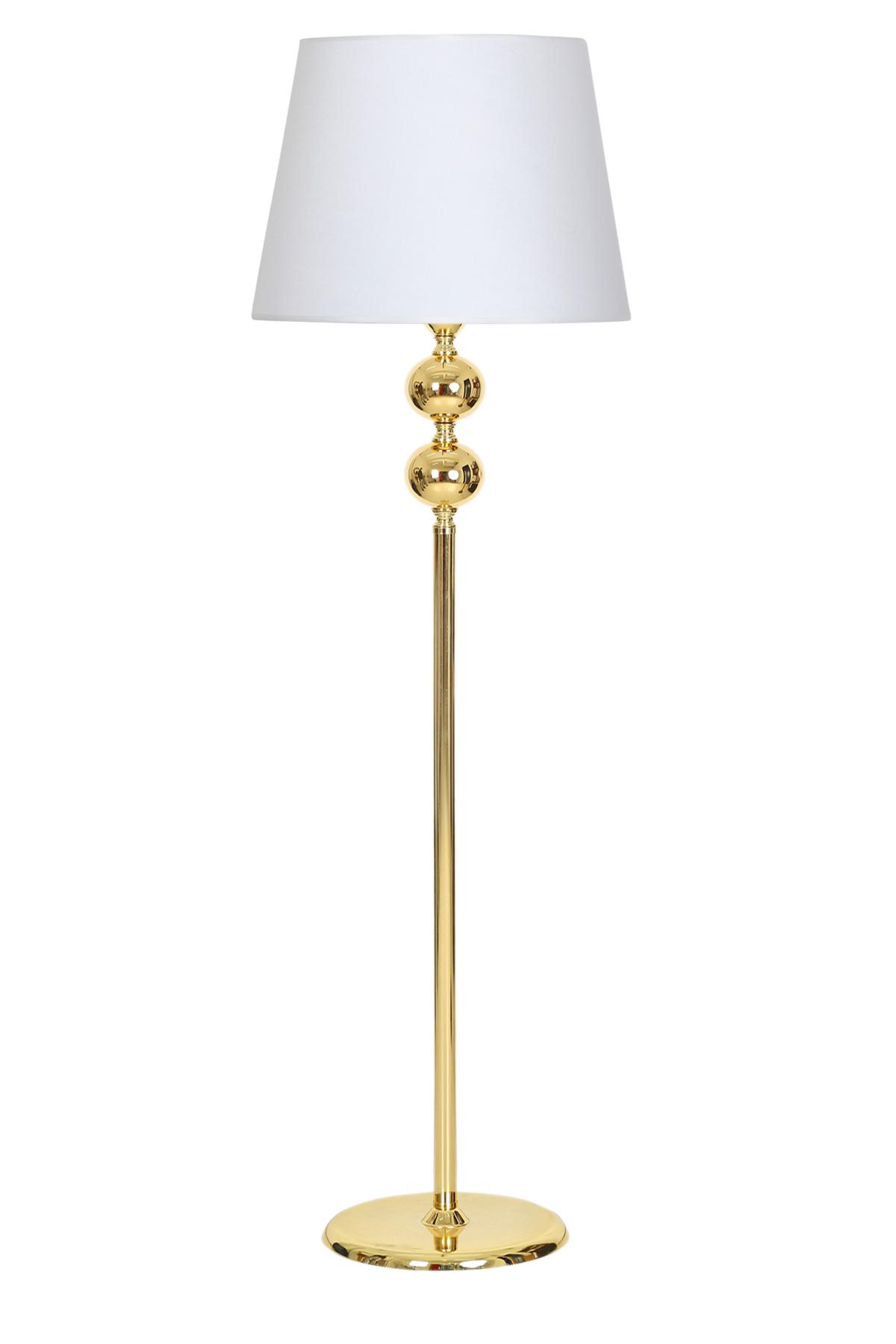 Vinner Gold Kaplama Çift Küre Modern Tekli Metal Tek Ayaklı Şapka Lambader Beyaz