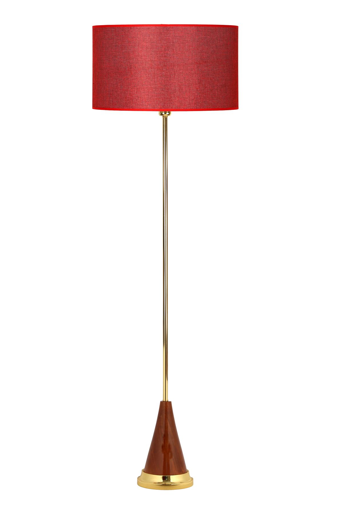 Vinner Nancy Vintage Tekli Metal Tek Ayaklı Silindir Lambader Bordo