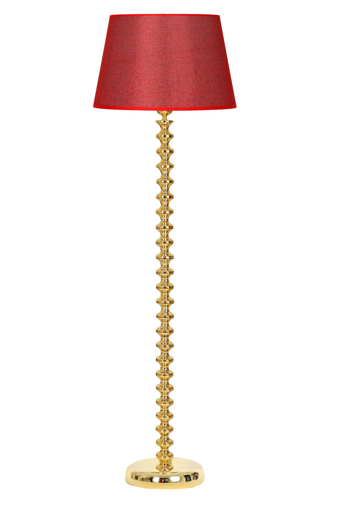 Vinner Jasmine Series 5802 Modern Tekli Metal Tek Ayaklı Şapka Lambader Kırmızı