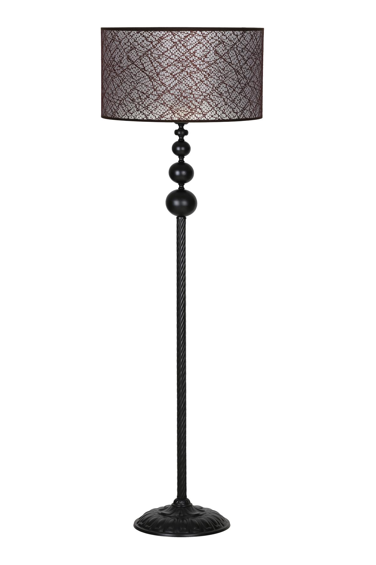 Vinner Grasse Modern Tekli Metal Tek Ayaklı Silindir Lambader Kırçıllı Kahverengi