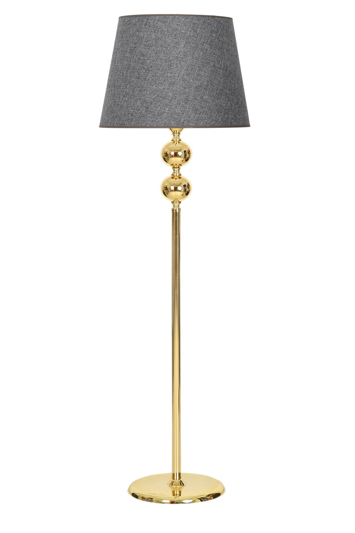 Vinner Gold Kaplama Çift Küre Modern Tekli Metal Tek Ayaklı Şapka Lambader Koyu Gri
