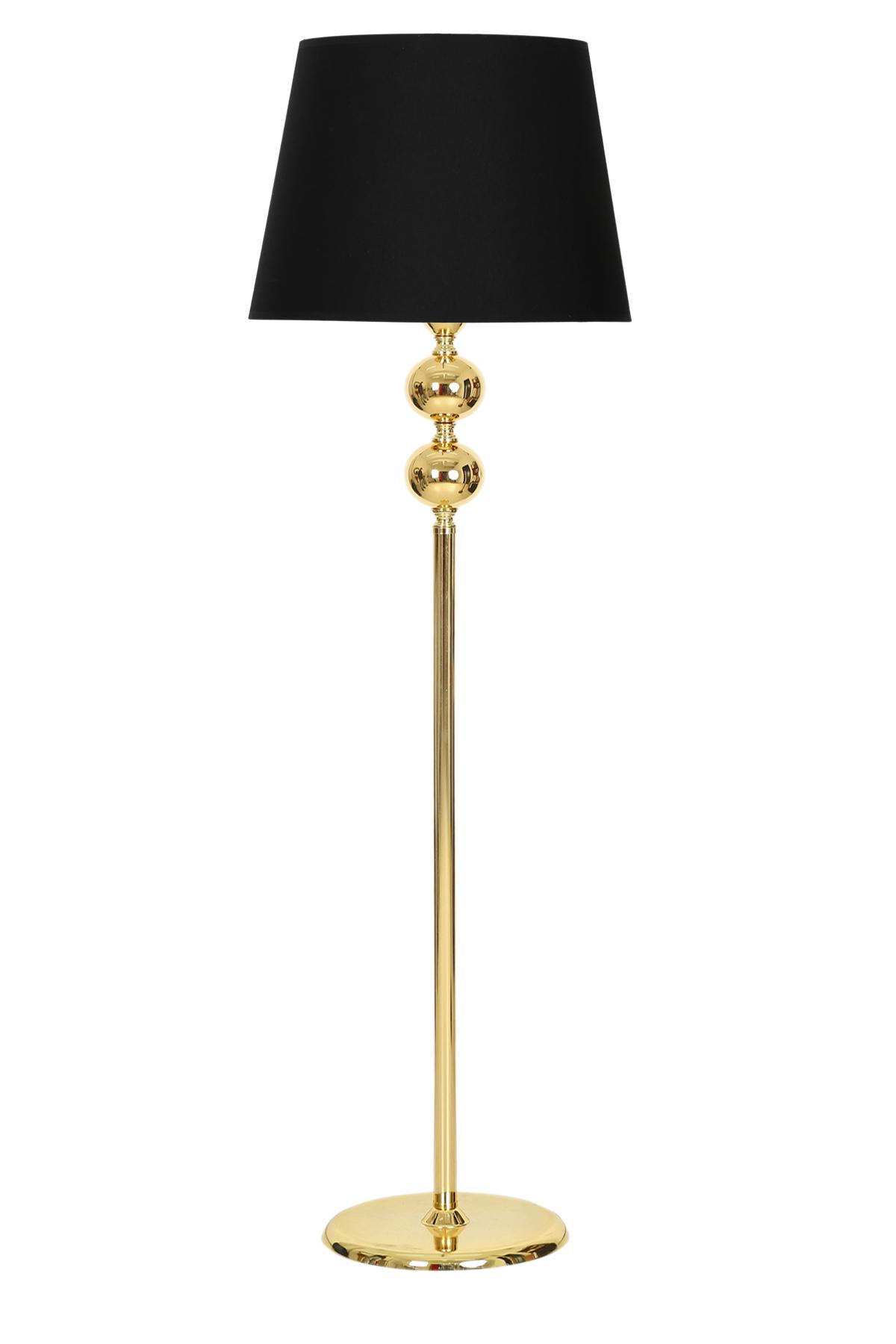 Vinner Gold Kaplama Çift Küre Modern Tekli Metal Tek Ayaklı Şapka Lambader Siyah