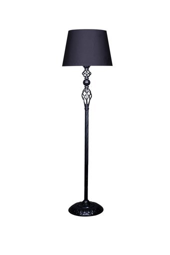 Vinner Helezon Modern Tekli Metal Tek Ayaklı Şapka Lambader Siyah