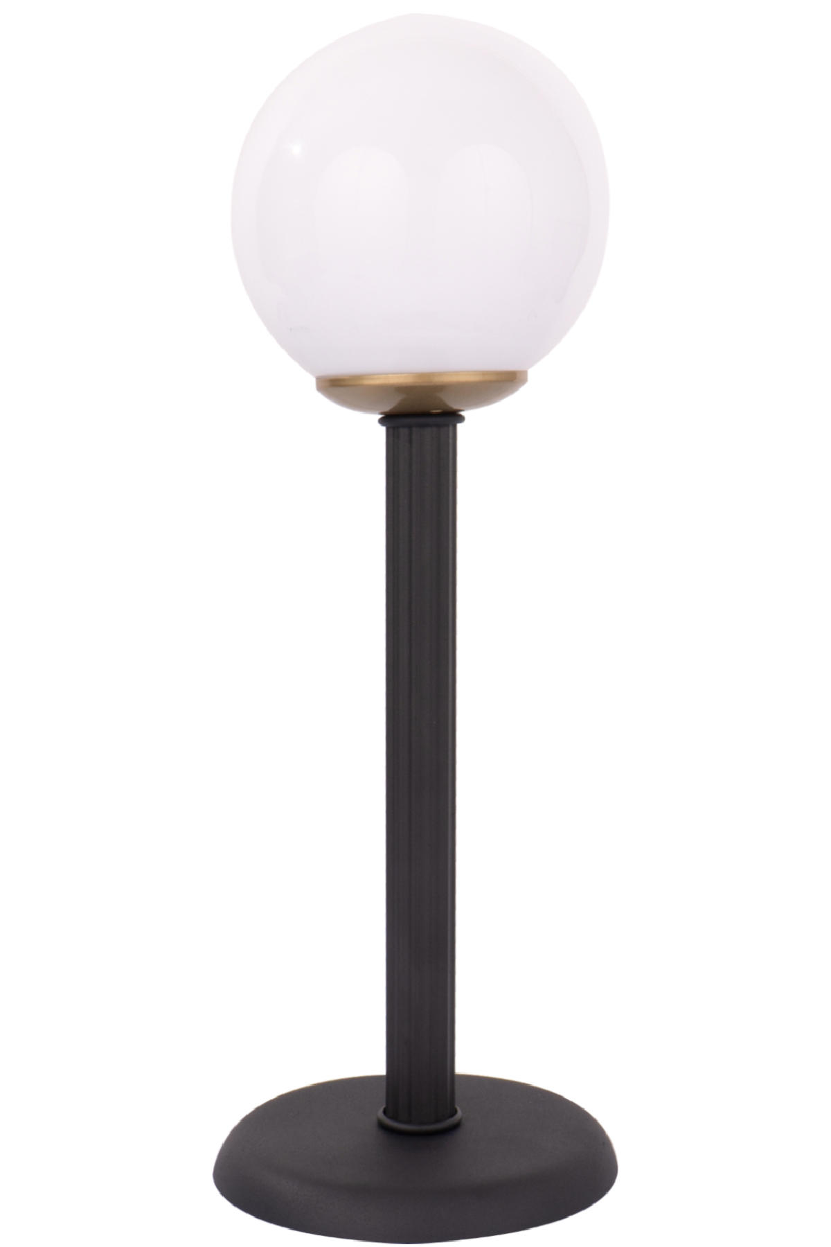 Minimal E-Ticaret Line Balloon Andezit Tekli Cam Tek Ayaklı Abajur Beyaz