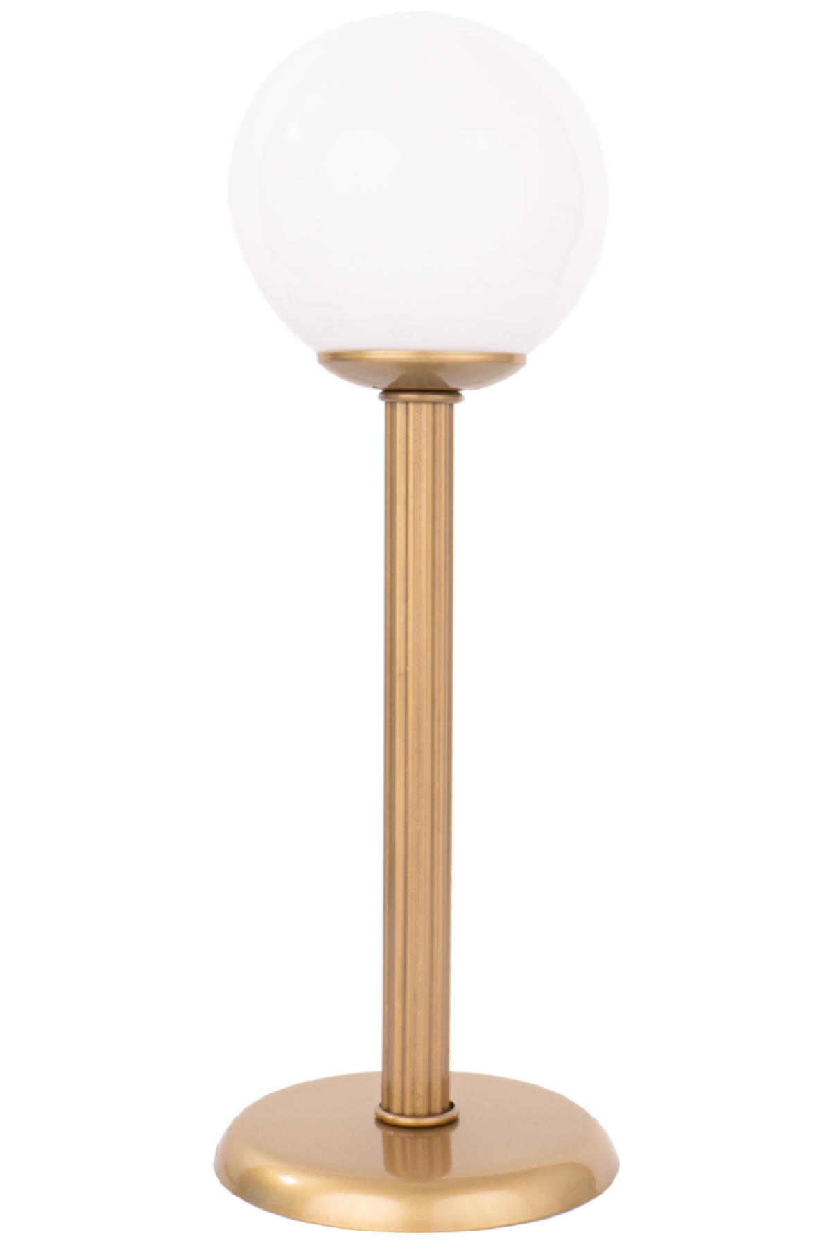 Minimal E-Ticaret Line Balloon Golden Tekli Cam Tek Ayaklı Abajur Beyaz