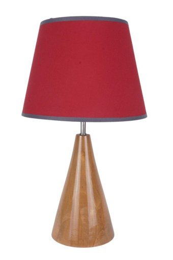 Vinner Woods Series ABJ5701 Tekli Ahşap Tek Ayaklı Abajur Bordo