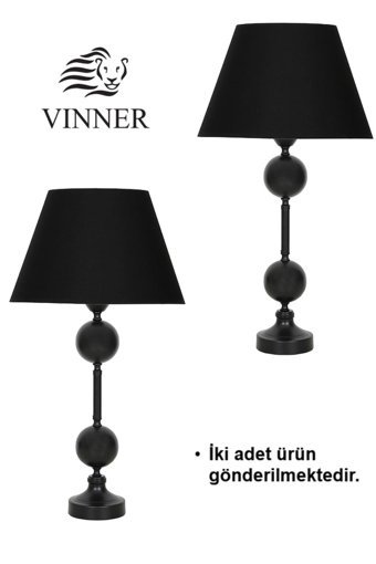 Vinner Piramit Tekli Kumaş Tek Ayaklı Abajur Açık Kahverengi