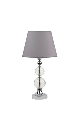 Vinner Krom Kristal Üçlü Küre Tekli Metal Tek Ayaklı Abajur Sütlü Kahve