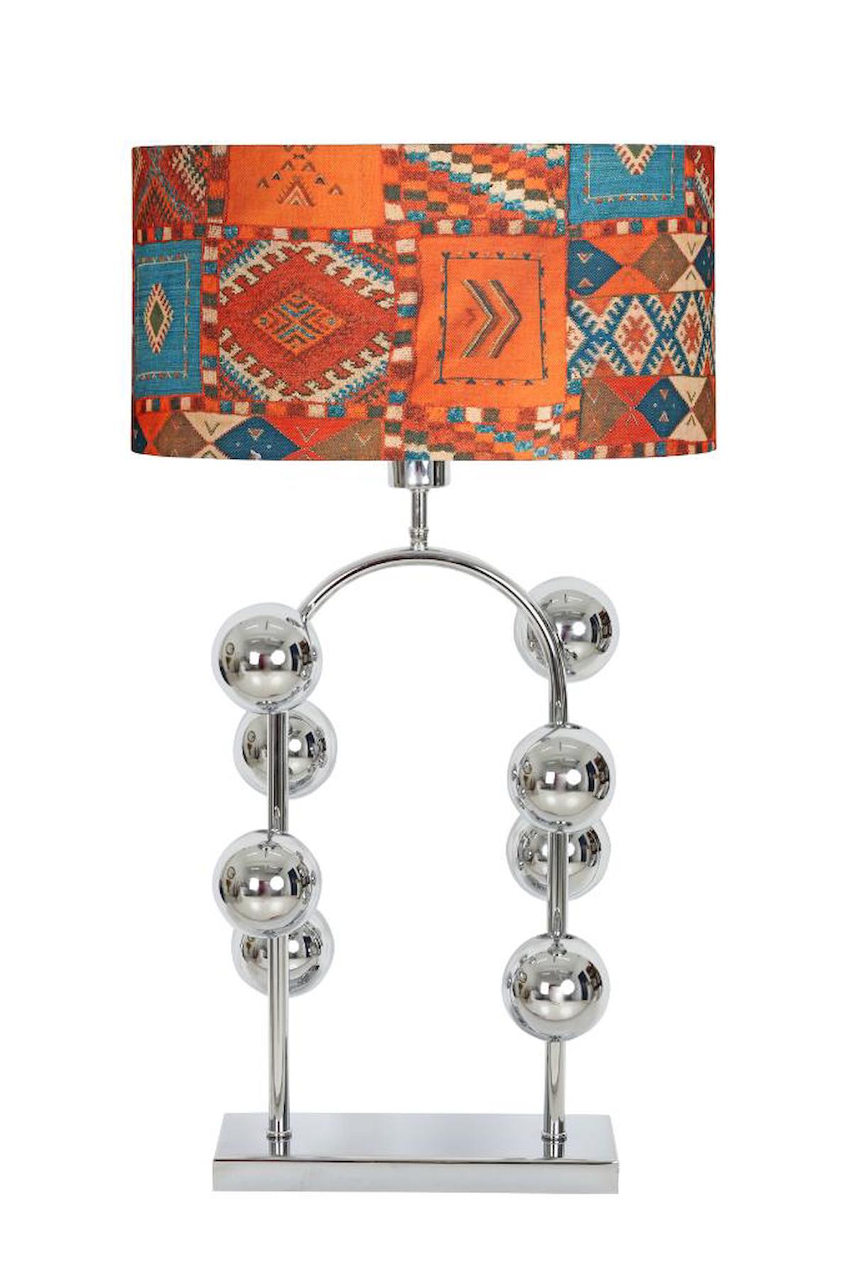 Vinner Cans Modern Tekli Metal Tek Ayaklı Abajur Beyaz - Siyah
