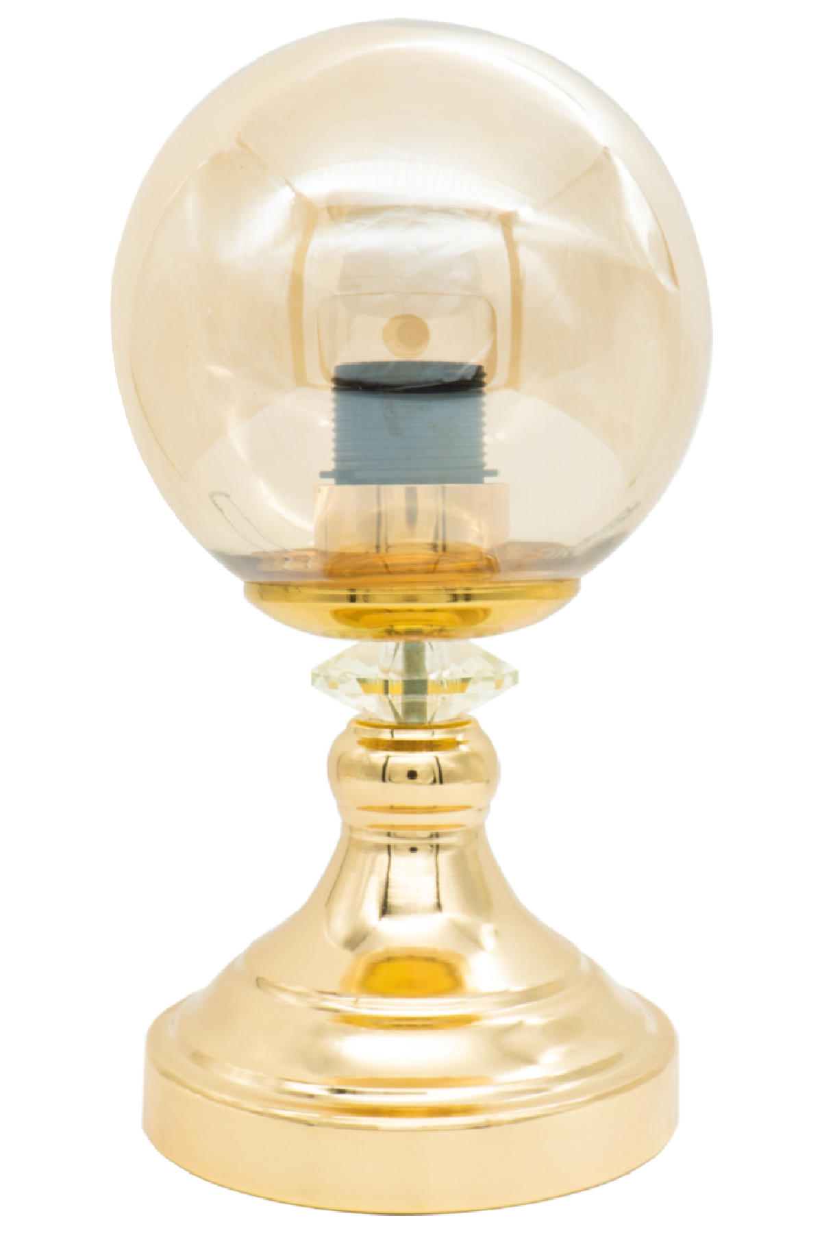 Minimal E-Ticaret Omega Golden Balloon Tekli Cam Tek Ayaklı Abajur Bej
