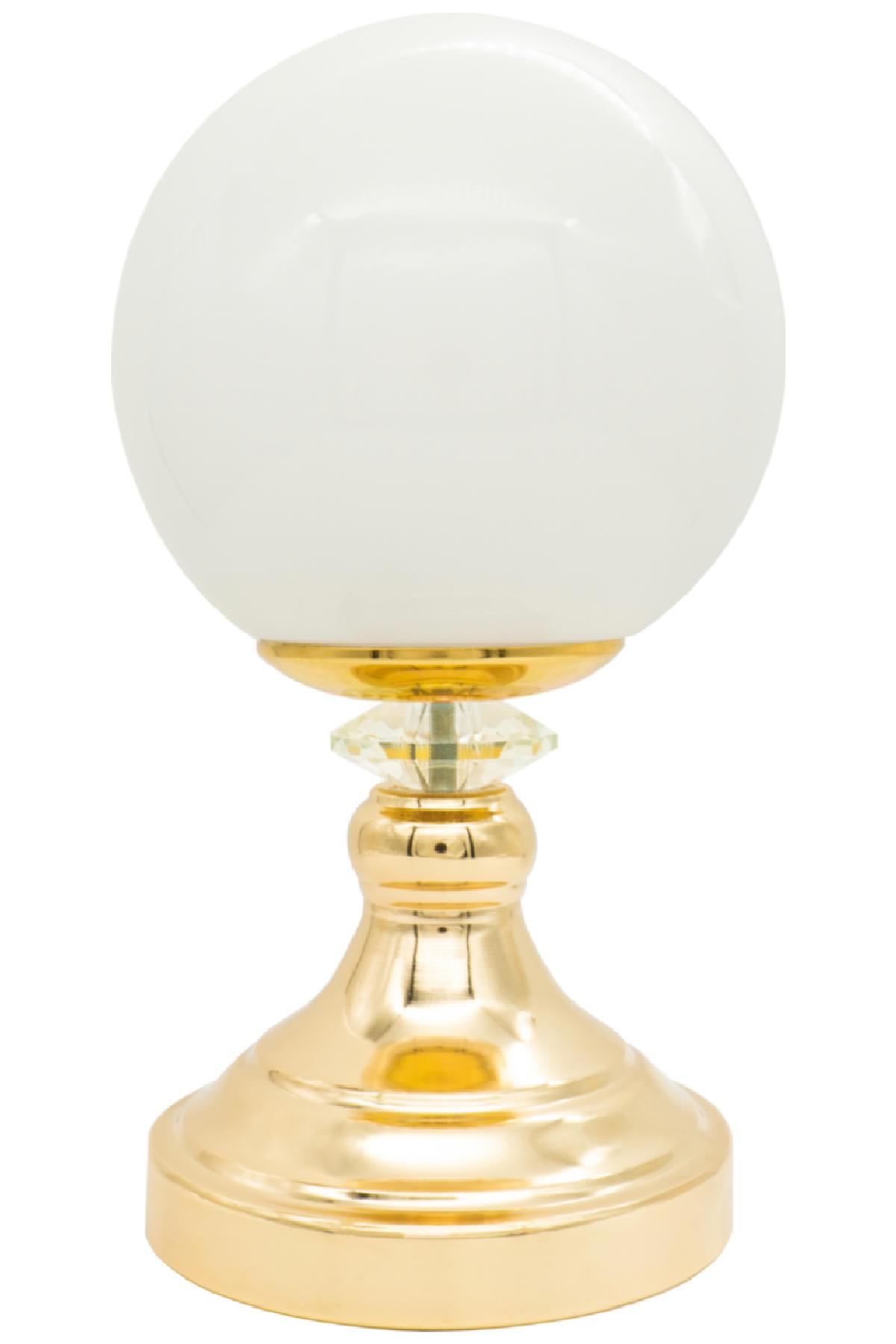 Minimal E-Ticaret Omega Golden Balloon Tekli Cam Tek Ayaklı Abajur Beyaz