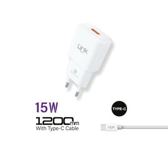 Linktech Universal Type-C - Universal Kablolu 18 W Hızlı Şarj Aleti Beyaz