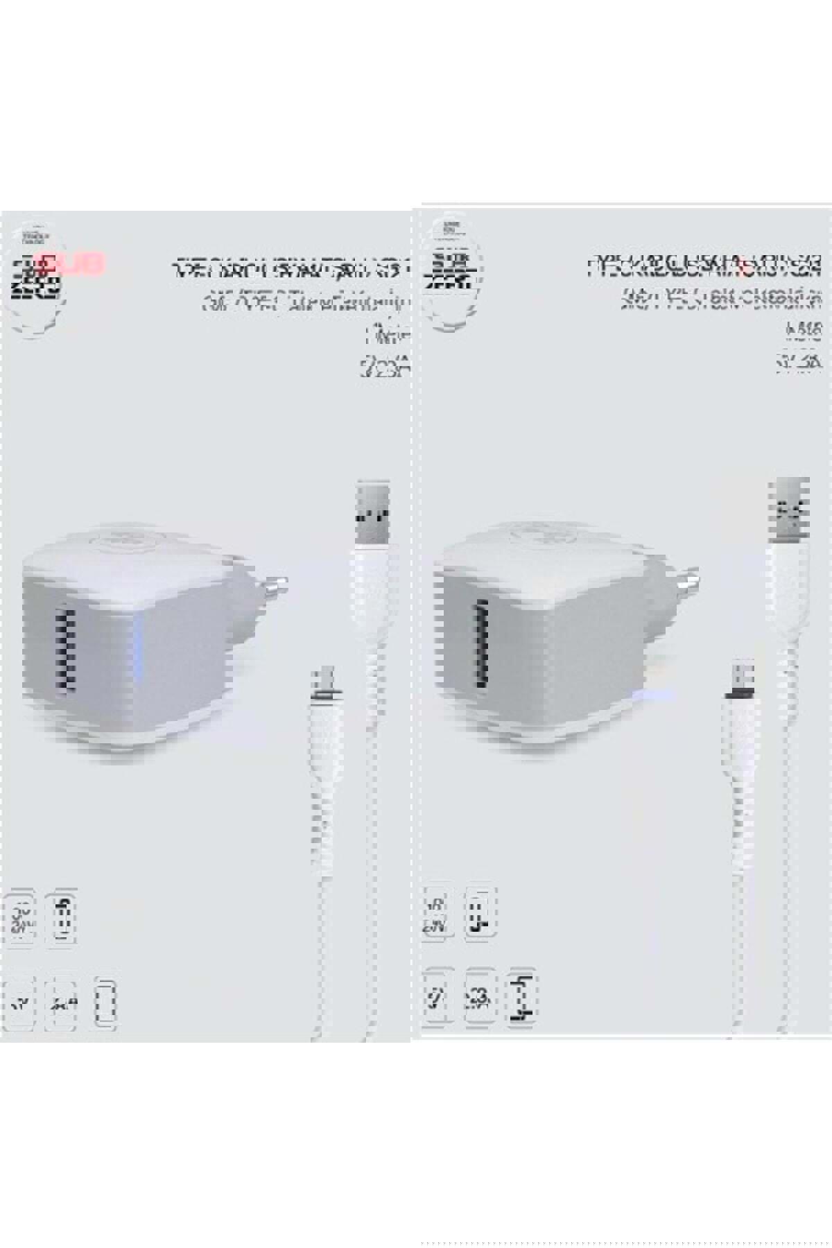 Subzero Sg21 Universal Type-C Kablolu Hızlı Şarj Aleti Beyaz