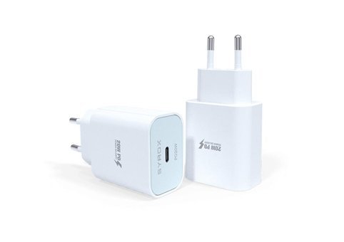 Syrox PD20B Universal Kablolu 20 W Hızlı Şarj Aleti Beyaz