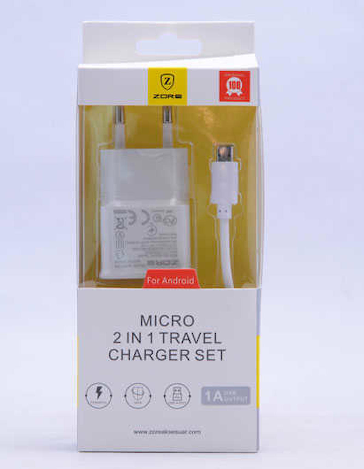 Zore Z-12 Universal Micro USB Kablolu Hızlı Şarj Aleti Beyaz