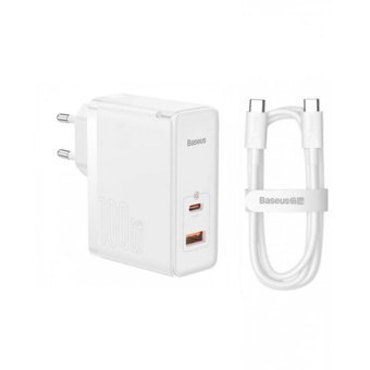 Baseus Universal USB Kablolu 100 W Hızlı Şarj Aleti Beyaz