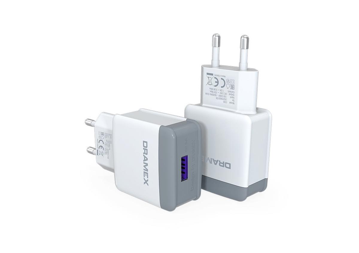 Syrox D30BE Universal USB Kablolu 3 Amper Hızlı Şarj Aleti Beyaz