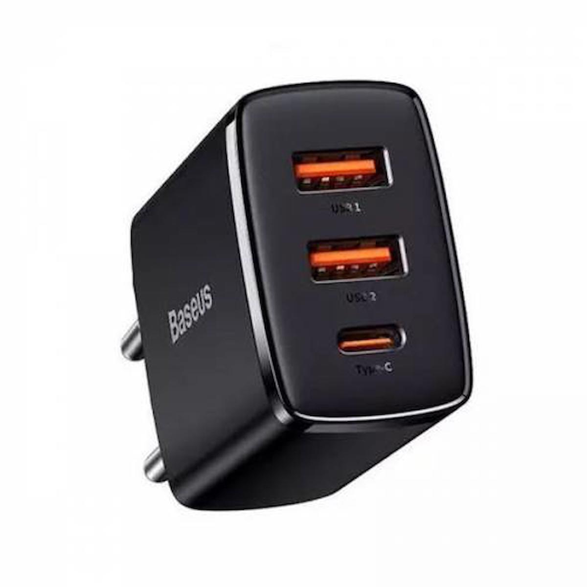 Baseus Universal USB Kablolu 30 W Hızlı Şarj Aleti Siyah