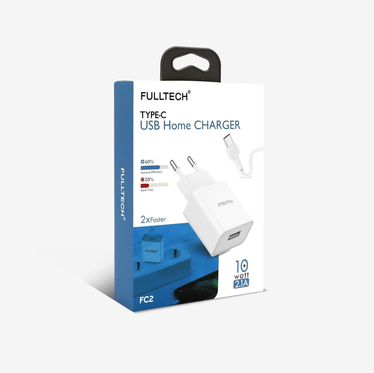 Fulltech FC2 Universal Type-C Kablolu 10 W 2.1 Amper Hızlı Şarj Aleti Beyaz