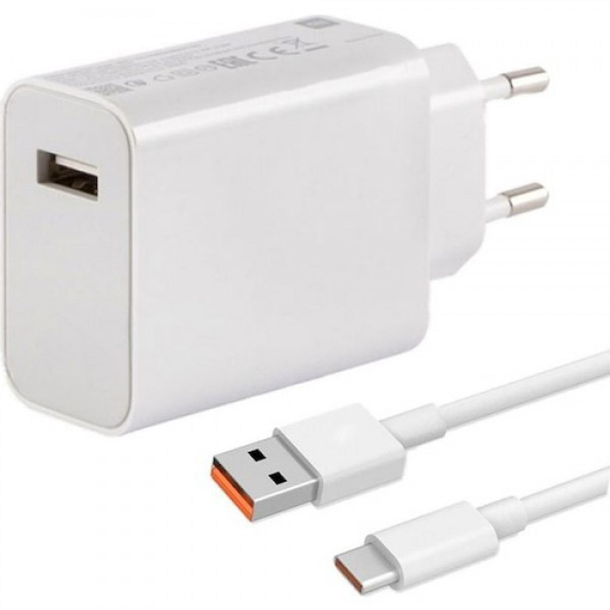 Oem Xiaomi Type-C Kablolu 33 W Hızlı Şarj Aleti Beyaz