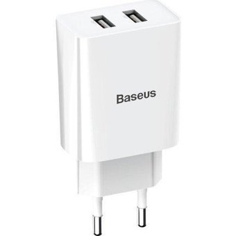 Baseus Speed Mini Dual Universal Type-C Kablolu Hızlı Şarj Aleti Beyaz