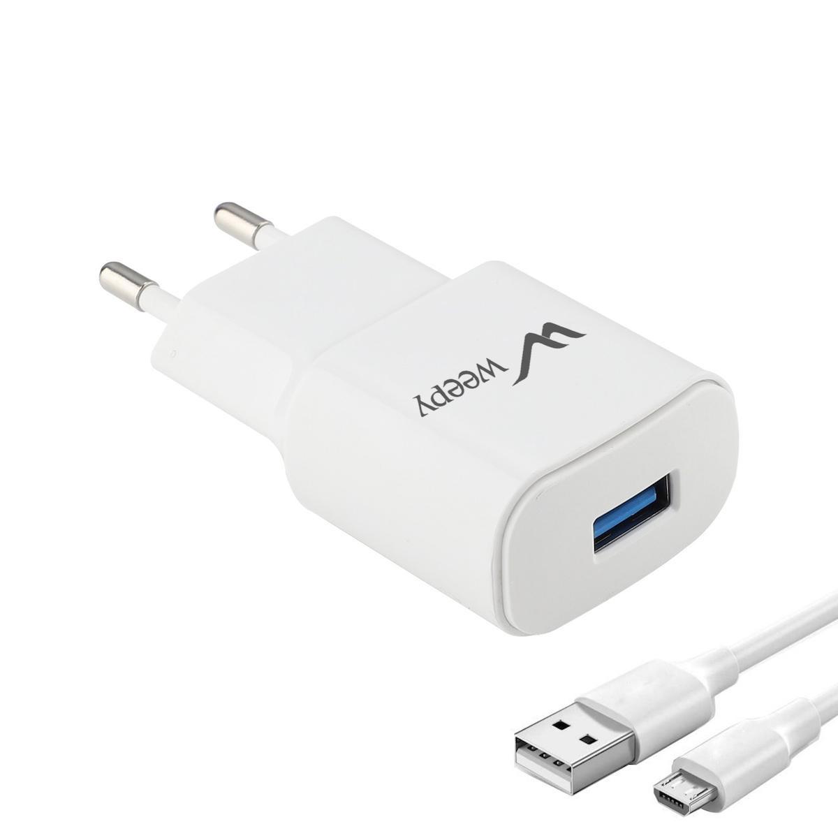 Weepy WPY-080 Universal Micro USB Kablolu Hızlı Şarj Aleti Beyaz