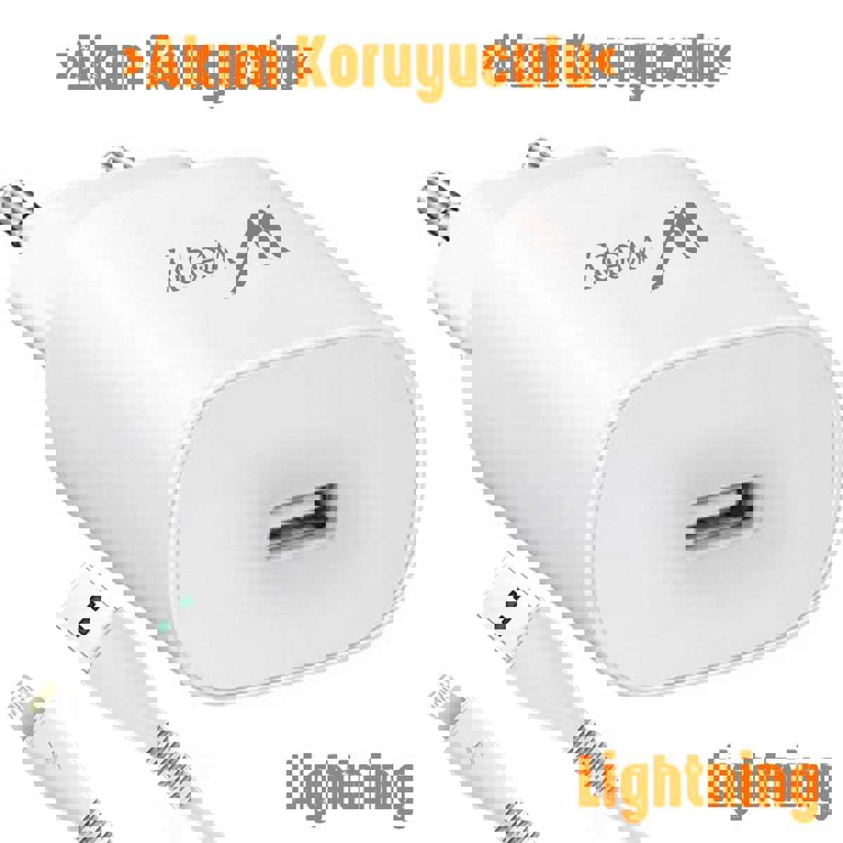 Turgut Office iPhone Lightning Kablolu Hızlı Şarj Aleti Beyaz