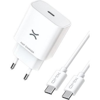 Omix Universal USB Kablolu 20 W Şarj Aleti Beyaz