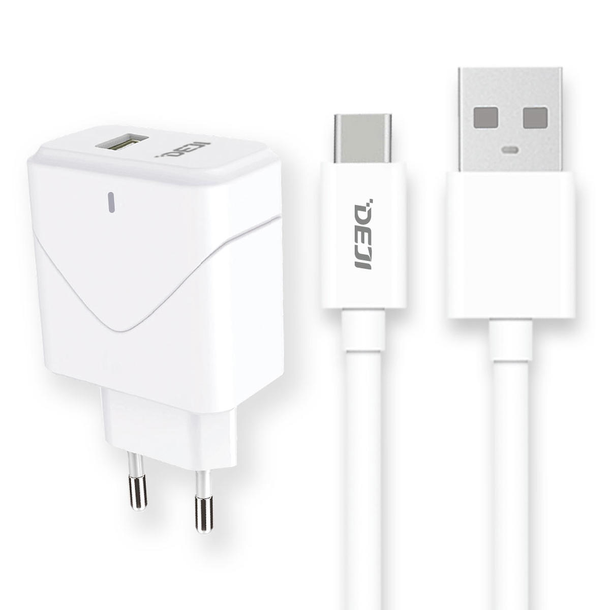 Deji Universal Type-C Kablolu 18 W Hızlı Şarj Aleti Beyaz