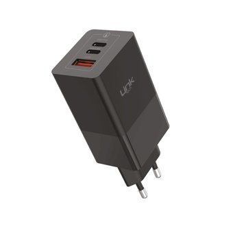 Linktech Universal USB Kablolu 65 W Hızlı Şarj Aleti Siyah