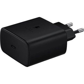 Qasul Samsung Type-C Kablolu 45 W Hızlı Şarj Aleti Siyah