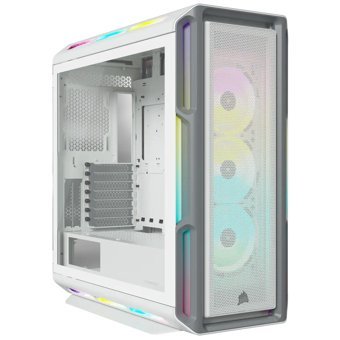 Corsair iCue 5000T CC-9011231-WW RGB Mesh 3 Fanlı Beyaz Dikey Kullanım ATX Bilgisayar Kasası
