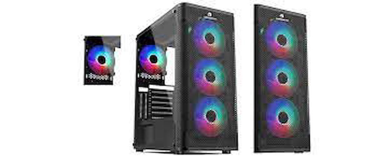 Gamebooster Gb-M206B RGB Mesh 4 Fanlı Siyah Dikey Kullanım ATX Oyuncu Bilgisayar Kasası