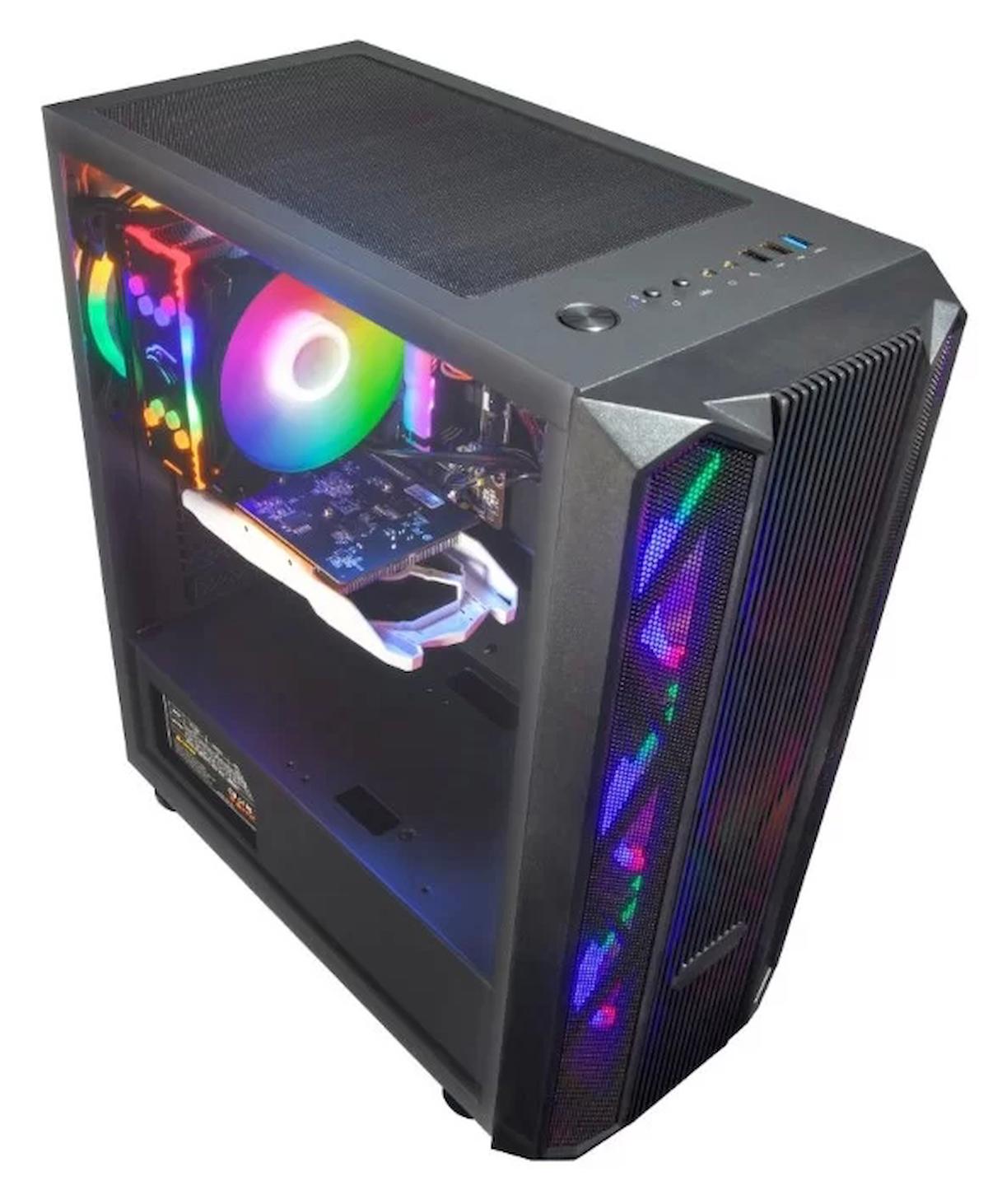 Turbox Xinzhao RGB 4 Fanlı Siyah Dikey Kullanım ATX Oyuncu Bilgisayar Kasası