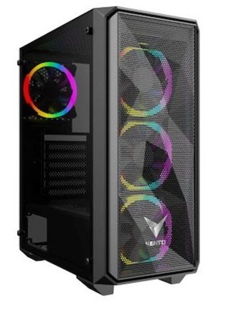 Vento VG10F RGB 4 Fanlı 700 W Siyah Dikey Kullanım ATX Bilgisayar Kasası