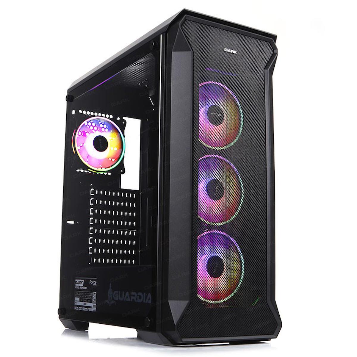 Dark Guardian Pro Dkchxforce RGB Mesh 4 Fanlı Siyah Dikey Kullanım ATX Bilgisayar Kasası