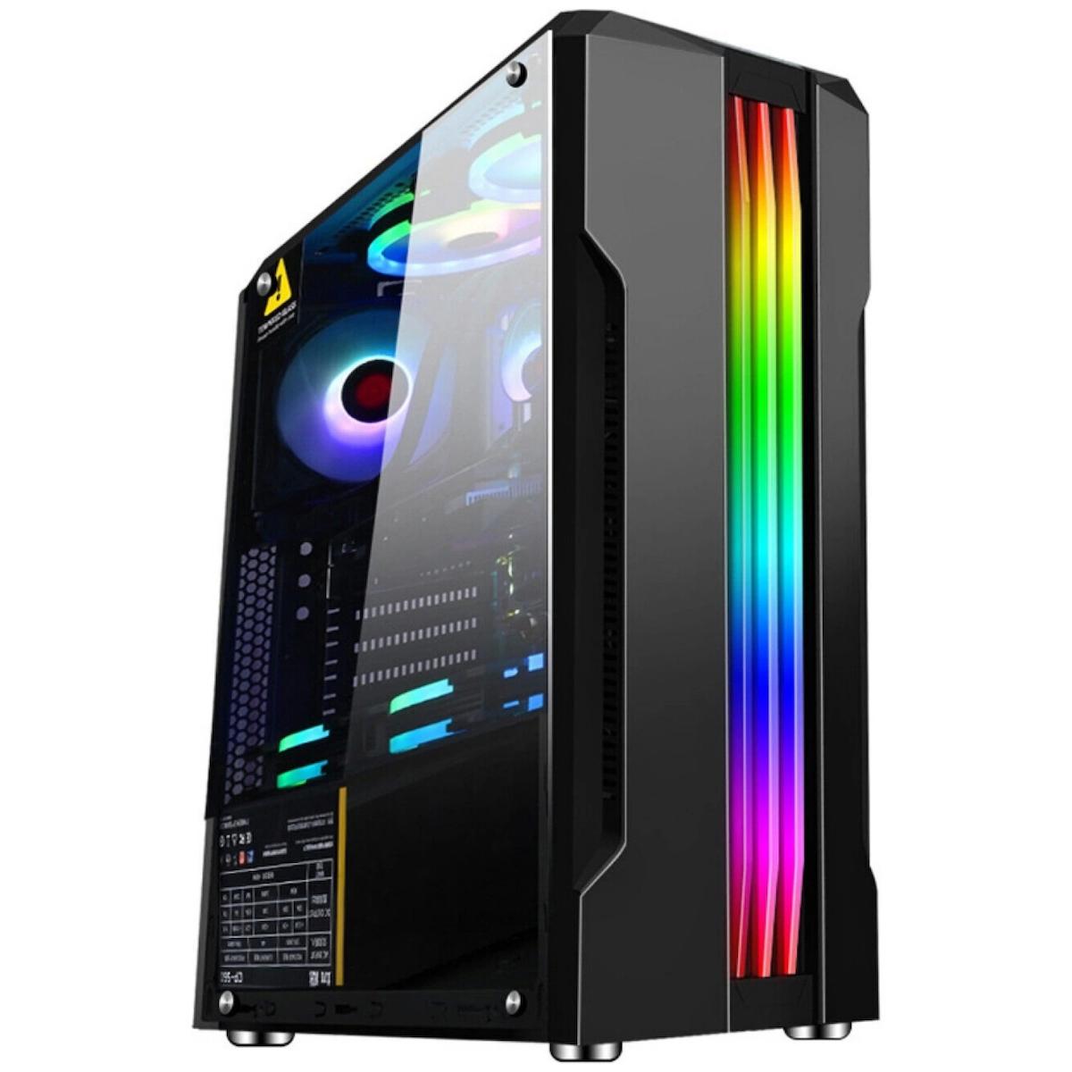 Blackbird Game Center Twilight Rainbow RGB Mesh 4 Fanlı Siyah Dikey Kullanım ATX Oyuncu Bilgisayar Kasası
