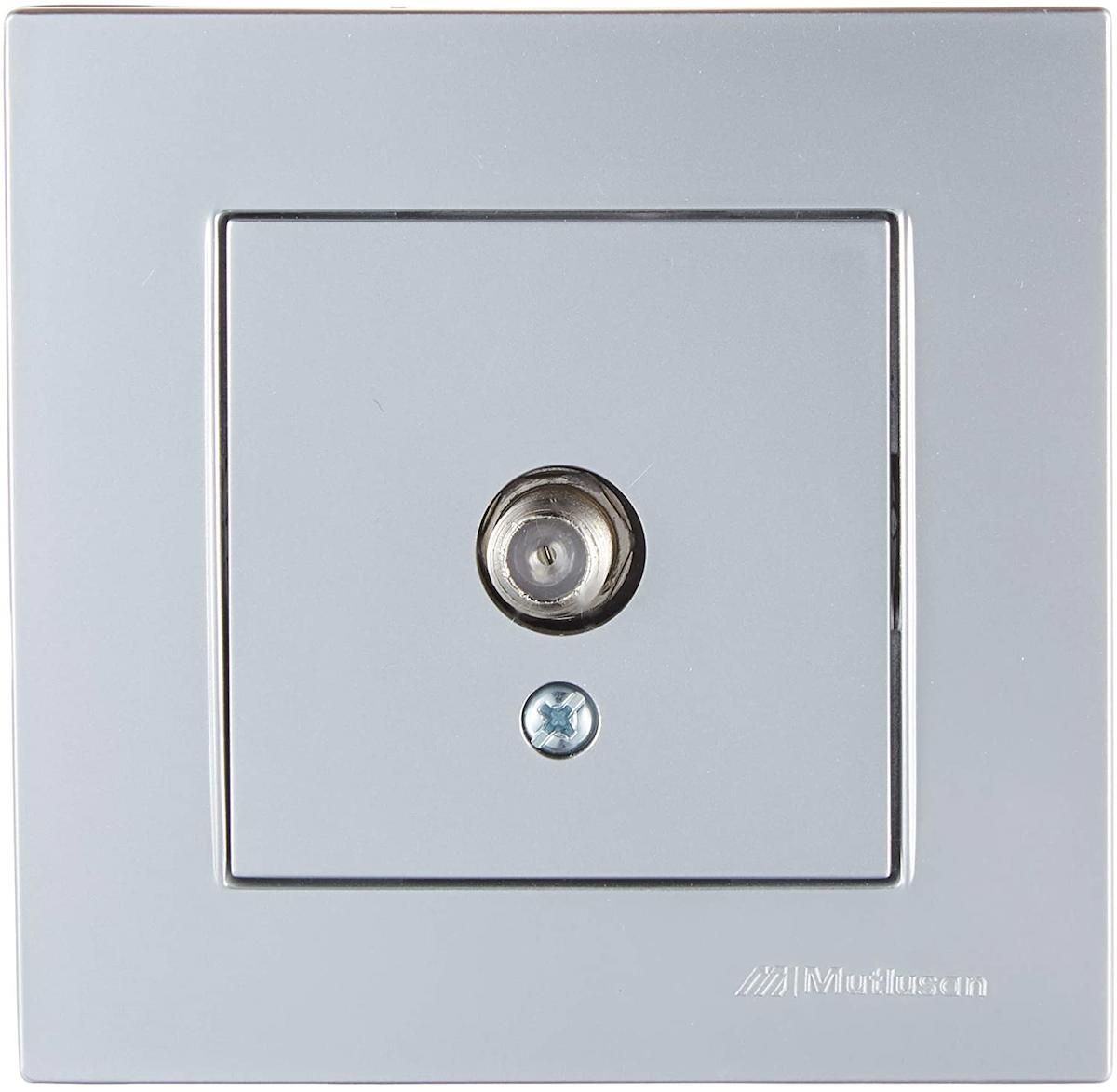 Mutlusan Rita Çerçeveli Sıva Altı - Sıva Üstü Tekli Priz Inox