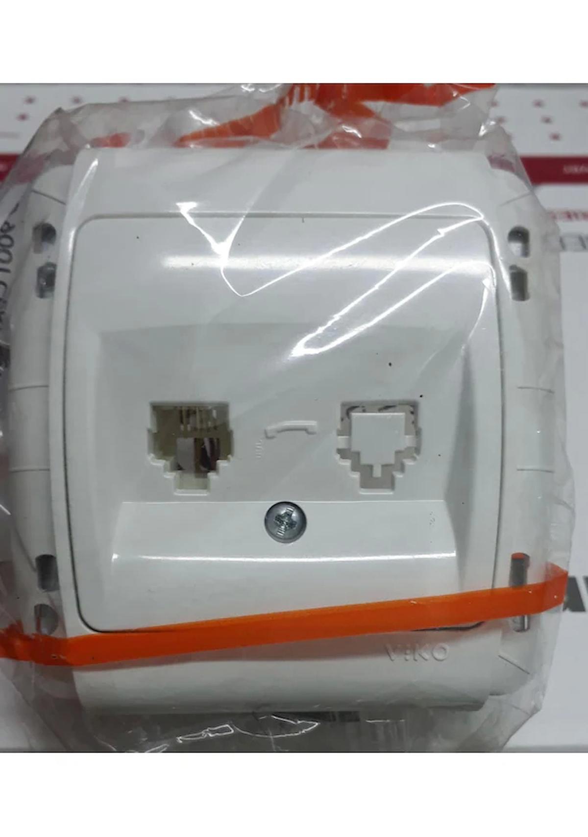 Viko Carmen Plus Çerçeveli İç Mekan Tekli Telefon Prizi Beyaz