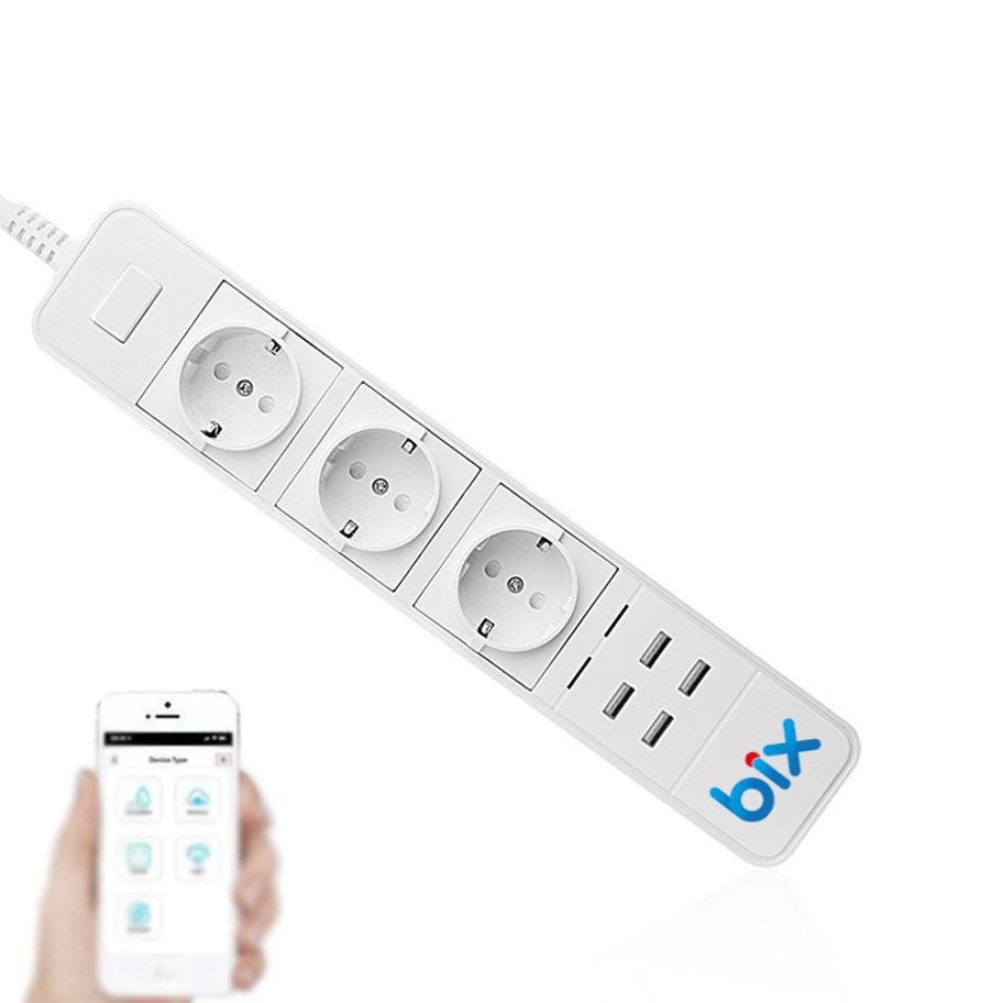 Bix BP-01 USB Girişli İç Mekan Akıllı Üçlü Priz Beyaz