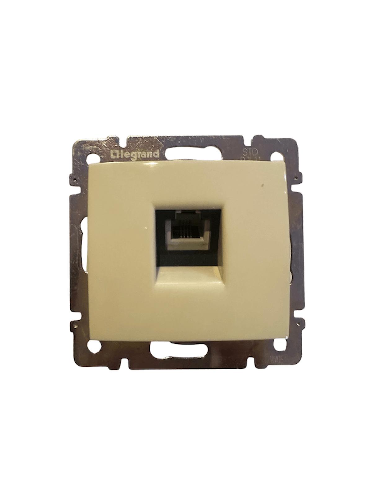 Legrand Valena Çerçeveli İç Mekan Tekli Telefon Prizi Krem
