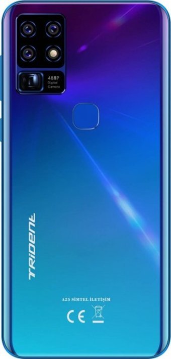 Trident A25 128 Gb Hafıza 6 Gb Ram 6.53 İnç 48 MP Ips Lcd Ekran Android Akıllı Cep Telefonu Alaca Mavi