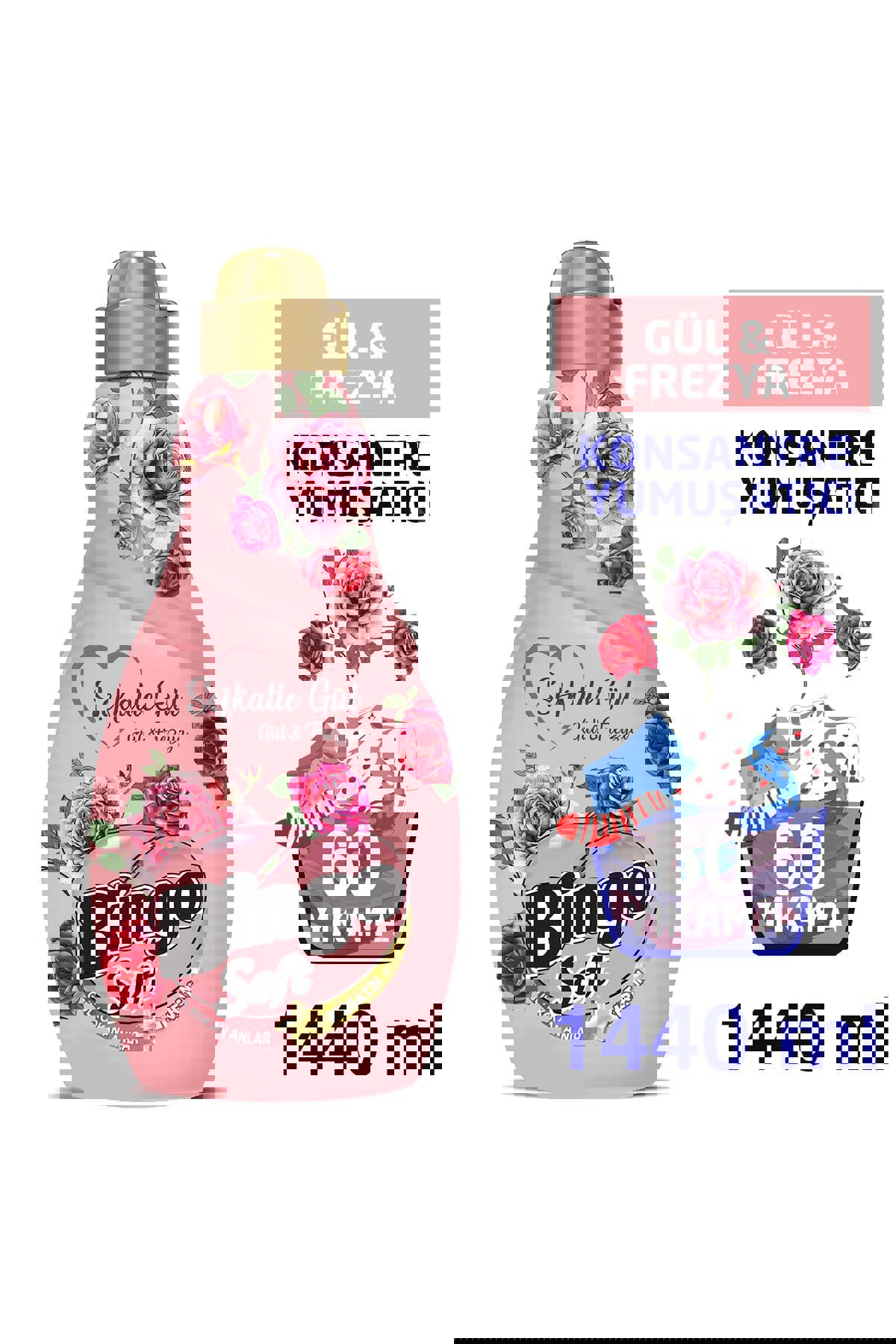 Bingo Soft Şefkatle Gül Konsantre 60 Yıkama Yumuşatıcı 1.44 lt